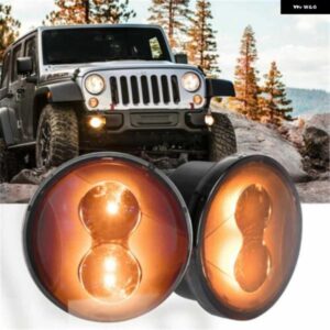 ジープ 2個 フロント LED ウィンカーライト ラングラー JK 2007-2017