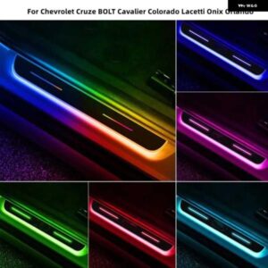 シボレー アクリル LED ウェルカム ペダル ランプ プレート ドアドアシル経路ライト クルーズ ボルト キャバリア コロラド ラセッティ オニ