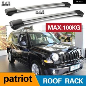 ジープ ルーフバー - パトリオット MK74 SUV 2007-2021 合金サイドバー クロスレール ルーフラック キャリア積載量 200KG 車両