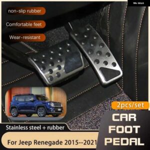 ジープ カーアクセル ブレーキ ペダル レネゲード 2015-21 ステンレスノンスリップペダル パッド