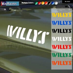 ジープ 2個 ボンネット ボンネット サイド ステッカー WILLYS EDITION UNLIMITED 反射ビニール デカール ラングラー JK JL TJ YJ CJ