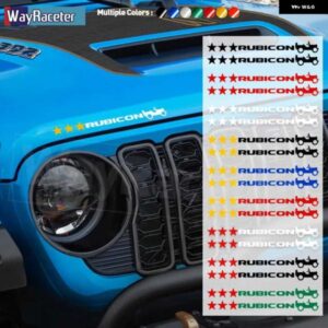 ジープ 2個 ルビコンアンリミテッドフードバンパー トランクピラー フェンダー ステッカー ラングラー JK JL TJ YJ CJ グラディエーター JT