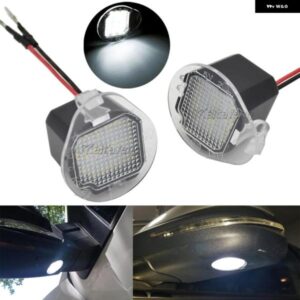 ジープ 2X ホワイト LED サイドウィング バックミラー アンダーミラー パドルライト ウェルカム カーテシ ランプ グランド チェロキー 2014-16