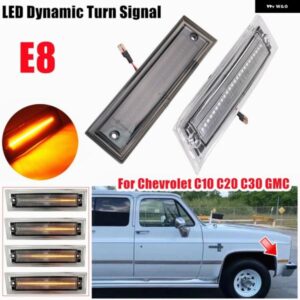 シボレー 2個 ダイナミック LED サイド マーカーライト アンバー ウィンカーウインカーフェンダーランプ C10 C20 C30 ブレザーサバ