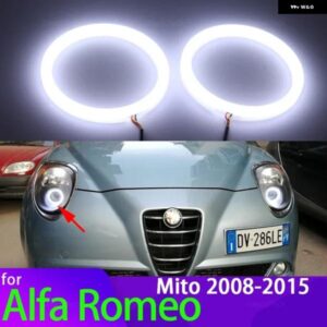 アルファロメオ 水戸 2008 - 2015 カーアクセサリー 6000K ホワイト SMD コットンライト LED エンジェルアイ リングキット 2 年 WATTANTY