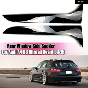 アウディ リアウィンドウサイド スポイラー ウイング A4 B8 オールロードアバント 2009-2016 ABS グロスブラック カナード スプリッター トリム ステッカー