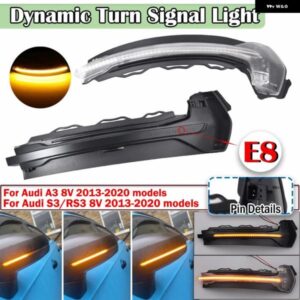 アウディ LED ダイナミックウィンカー ライト点滅バックミラー インジケーター A3 8V S3 RS3 2013-20