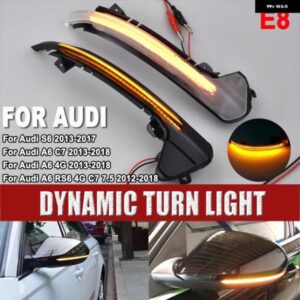 アウディ A6 C7 4G S6 2013-2018 2個 LED ダイナミックサイド ウイング バックミラー ウインカー インジケーター シーケンシャル ウィンカーライト