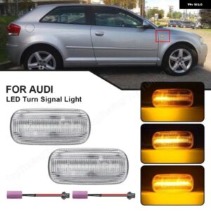 アウディ 2個 ダイナミック LED サイド マーカーライト A3 8P A4 B6 B7 A6 C6 2004-2011 LED ウィンカー BLIKER ランプ