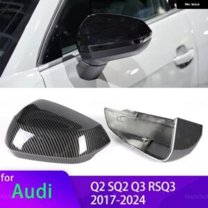 アウディ Q2 SQ2 2017-2024 Q3 RS Q3 RSQ3 2019-2024 カーボンルック リアミラー カバー 交換用 スタイル サイド ウイング ミラー キャップ