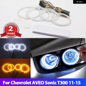 シボレー SMD コットンライト スイッチ バック LED エンジェルアイリングキット AVEO ソニック T300 2011-15 プレフェイス