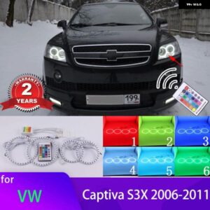 シボレー RGB マルチカラー RF リモート コントロール リング DRL LED エンジェルアイズ キット キャプティバ S3X 2006-2