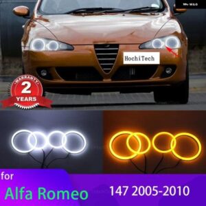 アルファロメオ スイッチ バックコットンライトリング DRL LED エンジェルアイキット 147 2005-2010 車 ヘッドライト レトロカー スタイリング