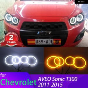 シボレー スイッチ バックコットンライトリング LED エンジェルアイキット AVEO ソニック T300 2011-15 プレフェイスリフト車