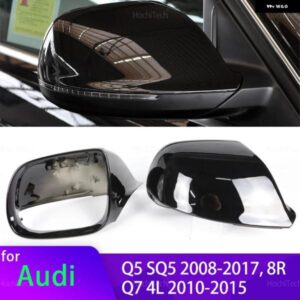 アウディ Q5 SQ5 08-17 8R Q7 4L 10-15 カーボンミラー カバー 交換 スタイル サイド ウイング ミラー キャップ レーンアシストなし