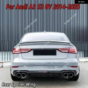 アウディ リア トランク ルーフ キャップ スポイラー ウィング A3 S3 8V セダン 2014-2020 黒リアルーフ スポイラー スプリッターウィングチューニング