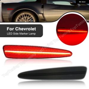 シボレー 2個 コルベット C6 2005-2013 リアレッド LED サイドマーカーランプ ライトスモーク/クリアレンズ OEM #:1044