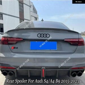 アウディ A4 B9 S4 セダン 2015-2023 リア トランク ルーフ スポイラー キャップリアルーフ リップ スポイラー ウィング ABS テールウィングカーアクセサリ