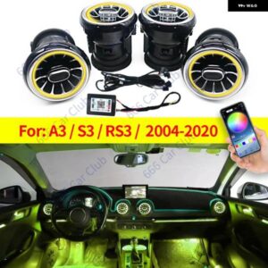 アウディ 256色 エアベント A3 S3 RS3 8V 8Y 8P 2004-2020 ダッシュボード 周囲光 LED エアコン アウトレット ノズルランプ