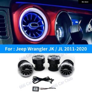 ジープ LED 256色 エアベント ラングラー JK 2011-2017 JL 2018-2023 車内周囲光 装飾 ノズルタービンエア OUTL