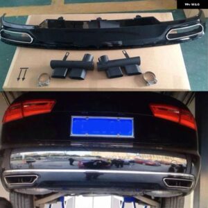 アウディ A6 C7 リアバンパー ディフューザー スポイラー マフラー パイプ A6 C7 スタンダードバンパー 2012-2015 カーアクセサリー
