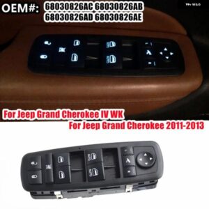 ジープ フロント左電動ウィンドウリフター スイッチ 折りたたみ 機能 68030826AC グランド チェロキー 2011 2012 2013 68030826AB