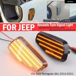 ジープ 1ペア アンバー 車 LED サイド マーカーライト レネゲード BU 2014-21 ウィンカーランプ
