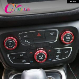 ジープ カー エアコン ノブスイッチ ボタン トリム カバー リング コンパス 2017 2018 2019 自動 AC アクセサリー