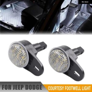 ジープ 2X LED インテリア カーテシー フットウェル ライト アンダー ダッシュボード フロアランプ ラングラー グランド チェロキー コマンダー リバティ ダ