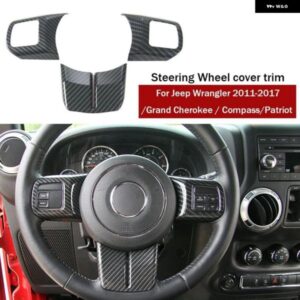 ジープ カーボン ステアリングホイール 装飾 トリム ラングラー JK コンパスグランド チェロキー 2011-2017