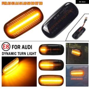 アウディ 2個 ハイパワースモーク レンズ アンバー LED フロントフェンダーサイド マーカーライト A3 S3 8P A4 RS4 S4 B6 B7 A6 S6 RS6 A6 C5 C7