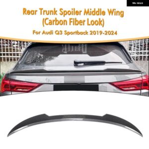 アウディ Q3 F3 スポーツバック 2019-2024 リアミドル スポイラー ウィングカーボンルック/グロスブラック車テール トランク