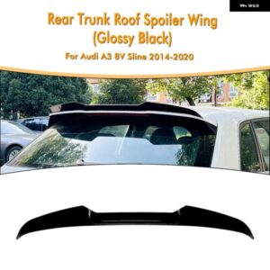 アウディ A3 S3 RS3 8V SLINE ハッチバック 2014-2020 リアルーフ スポイラー ウィンググロスブラック/カーボンテール トランク アッパースプリッターリップ