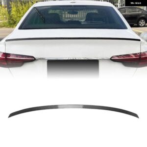 アウディ S4 スタイル リア トランク リッド スポイラー ウィング A4 B9 S4 2017-2024 セダン 4ドア カーボン ルック/グロスブラック