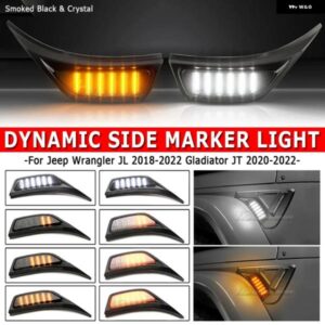 ジープ ラングラー JL 2018-21 グラディエーター JT トラック 2020 2021 LED フロントフェンダーサイド マーカーライト ウィンカーランプ