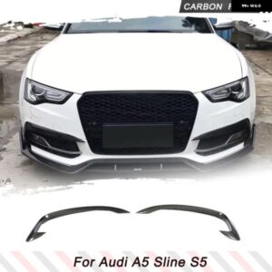 アウディ A5 SLINE S5 2012 - 2016 フロント バンパー フォグランプ カナード フィン ベント トリム スプリッター カーボン