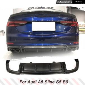 アウディ A5 SLINE S5 B9 SPORT 2017 - 2019 2ドア 4ドア リア バンパー リップ ディフューザー カースポイラー スプリッター カーボン / FRP