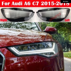オート ヘッドランプ ライトケース アウディ A6 C7 2015-2018 車用フロント ヘッドライト レンズ カバー ランプシェード ガラスランプカバー キャップ ヘッ