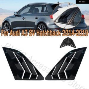 アウディ A3 8V ハッチバック 2014-2019 2個 サイド リアウィンドウ スクープルーバー シャッター ステッカー カバー トリム カー スタイリング ABS
