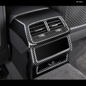 カー スタイリング リアエア アウトレット フレーム 装飾 カバー トリム アウディ A6 C8 2019 カーボンカラー 収納 ボックス パネル デカール