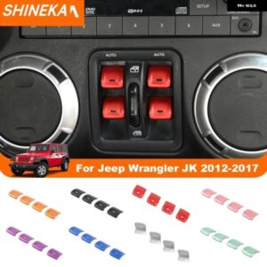 車内中央 コントロール ウィンドウスイッチ ボタン 装飾 カバー トリム アクセサリー ジープ ラングラー JK 2012-2017