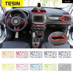 12個 ABS レッド 車内 装飾 カバー トリム ステッカー アクセサリー ジープ レネゲード 2016 - 22