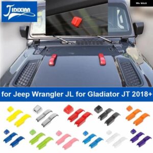 JIDIXIAN 車用フロントフード リアガラス ワイパー ノズル デコレーションカバー ジープ ラングラー JL 2018 - 24年以降
