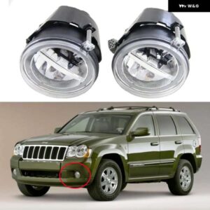 ジープ LED フォグドライビングランプグランドチェロキー 2005 2006 2007 2008 -2010 DRL デイタイムランニングライトポジションライトハローリング