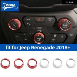 ジープ カーエアコンオーディオ CD スイッチ調整ノブ装飾リング レネゲード 2018-24