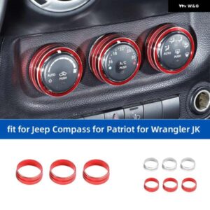 ジープ カーエアコンスイッチノブボタン 装飾カバー リバティコンパスパトリオットラングラー JK 2011+
