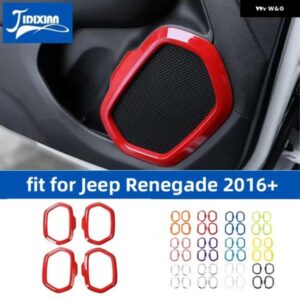 ジープ レネゲード 2016-24 車室内ドア スピーカー 装飾カバー リング