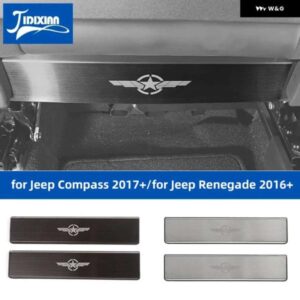 ジープ カーシート バック アンチキックパネル ガード 汚れ防止プレートプロテクター レネゲード 2016 アップ コンパス 2017 アップ