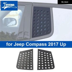 ジープ 車 外装 リアウィンドウ三角ガラス装飾カバー パネル コンパス 2017-21 アップ