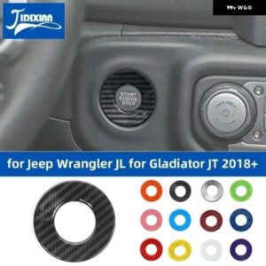 ジープ ラングラー JL グラディエーター JT 2018 アップ車内スタートストップボタン ノブスイッチ装飾リング カバー